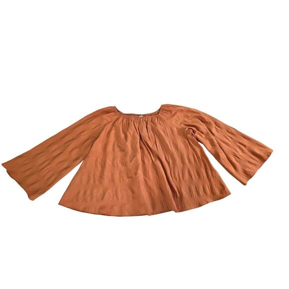 Elizabeth and James Off The Shoulder Boho Oversize Rust Orange Blouse Size M - Picture 1 of 9